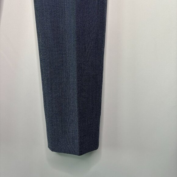 Theory Women's Testra 2B Spring Blue Multi Flat Front Wool Dress Pants Size 4 - Picture 3 of 10
